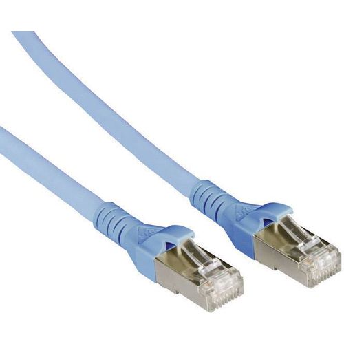Metz Connect 1308453044-E RJ45 mrežni kabel, Patch kabel cat 6a S/FTP 3.00 m plava boja sa zaštitom za nosić 1 St. slika 3