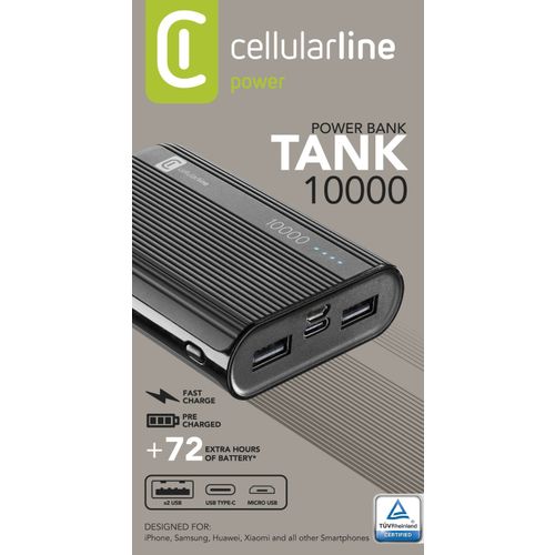 Cellularline prijenosni punjač Tank 10.000 mAh crni slika 3