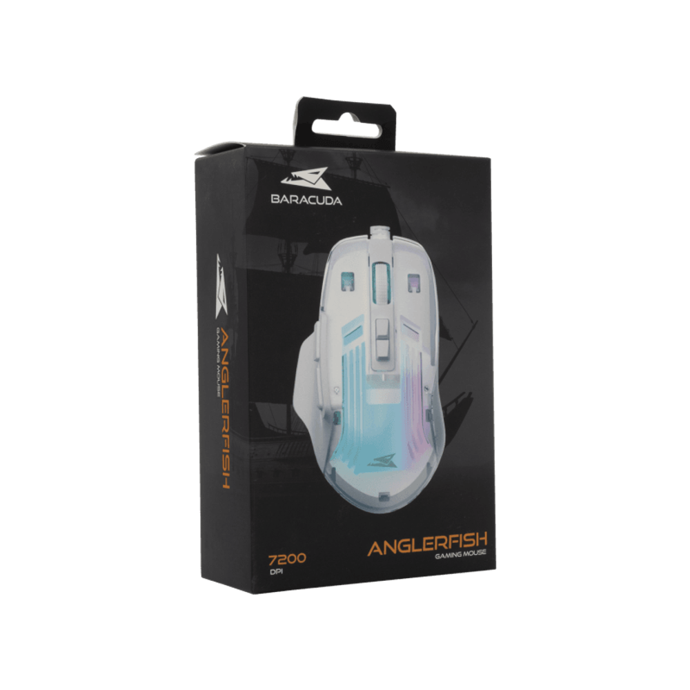 Baracuda Miš BGM-062 ANGLERFISH, bijeli slika 6