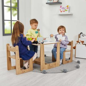 Dječiji set stola Crane 2, boje: bijela, prirodna
