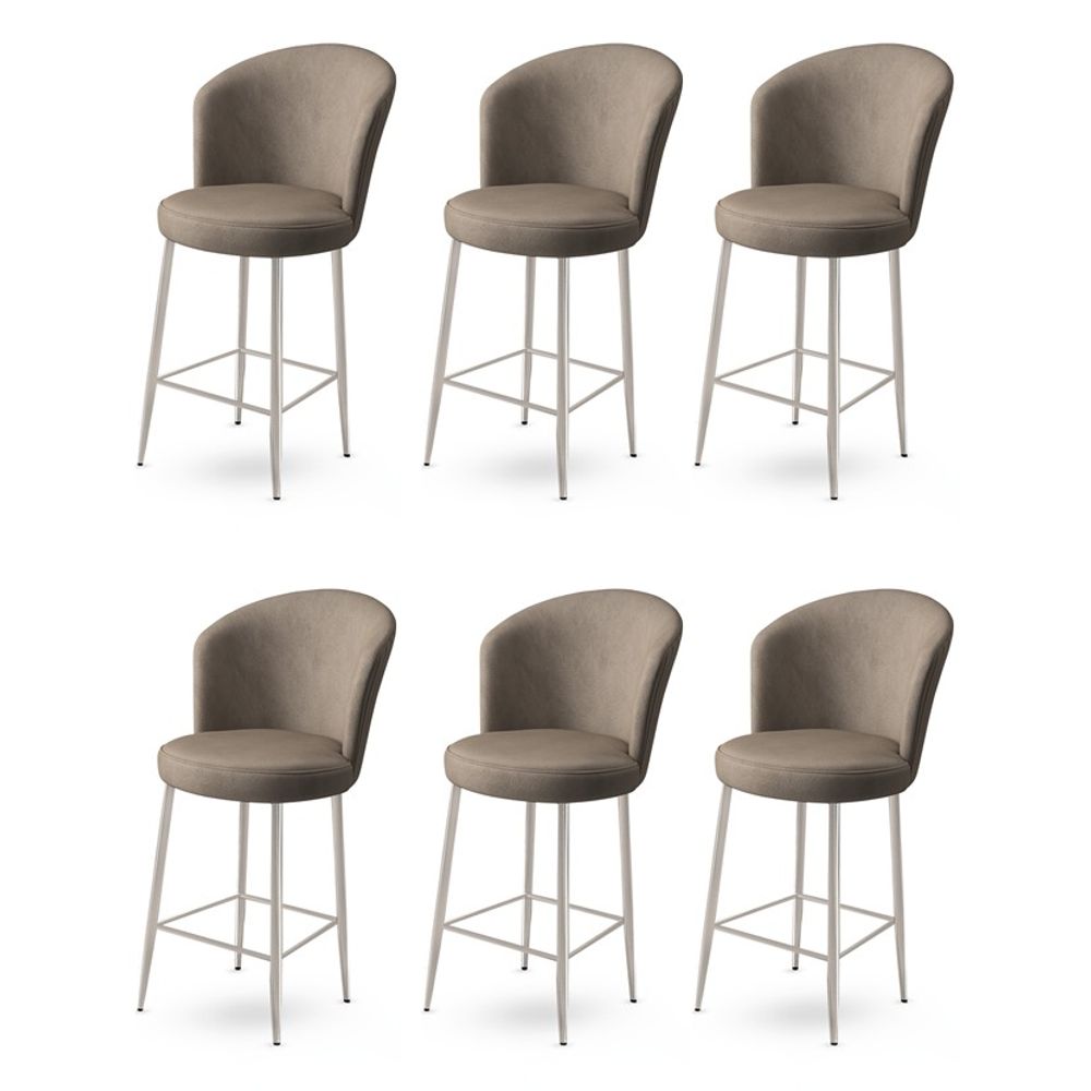 Fora - Cappuccino, Chrome Bar Stolići Set (6 Komada) slika 1