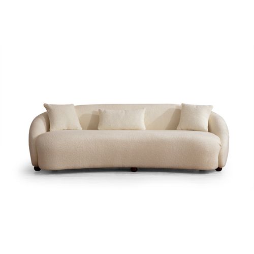 Atelier Del Sofa Napoli krem trosed od buklet tkanine slika 4