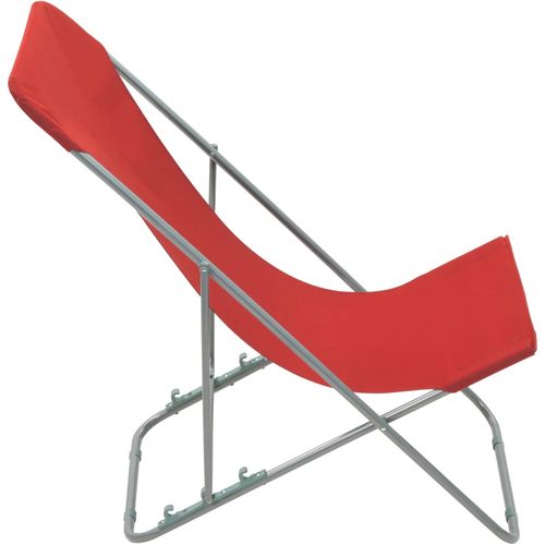Sklopive stolice za plažu 2 kom čelik i tkanina Oxford crvene slika 28