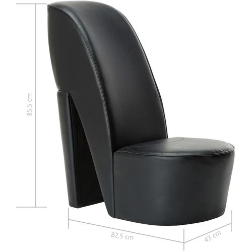 Stolica u obliku visoke pete od umjetne kože crna slika 7