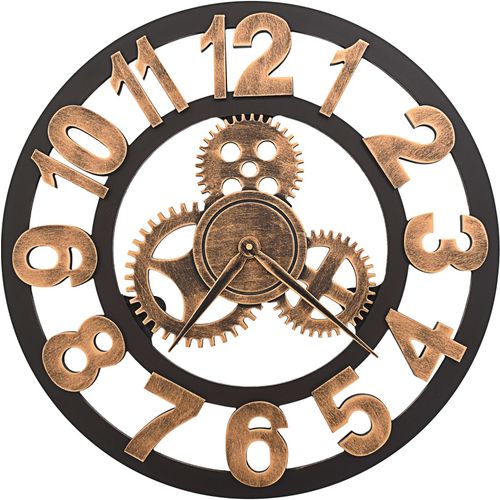 Zidni sat metalni 58 cm zlatno-crni slika 33