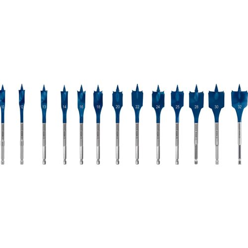 Bosch EXPERT Self Cut Speed 13-delni set pljosnatih burgija 10 / 12 / 13 / 14 / 16 / 18 / 20 / 22 / 24 / 25 / 28 / 30 / 32 x 152mm, 2608900336 slika 1