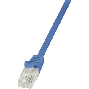 LogiLink CP1026U RJ45 mrežni kabel, Patch kabel cat 5e U/UTP 0.50 m plava boja sa zaštitom za nosić 1 St.