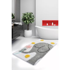 Büyük Fil - Grey Multicolor Acrylic Bathmat