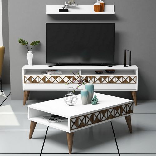 Line - White White Living Room Furniture Set slika 1