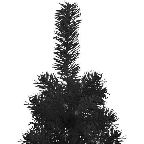 Tanka umjetna polovica božićnog drvca sa stalkom crna 240 cm slika 6