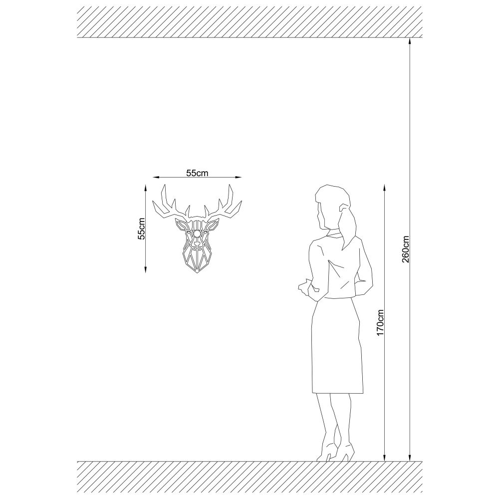 W-051 Crna Zidna Lampa slika 3