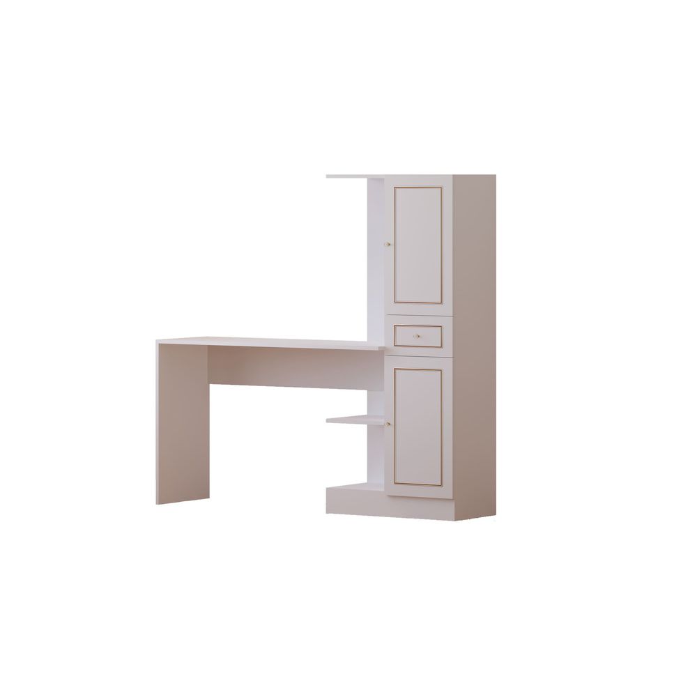 Rb-087 Matte White Radni Sto i Polica slika 3