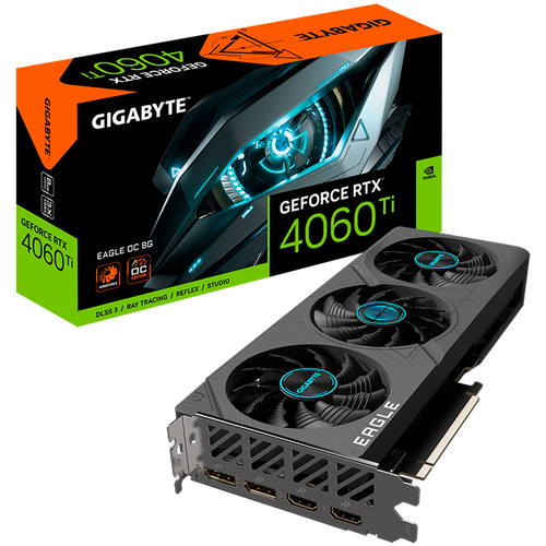 GIGABYTE Video Card NVIDIA GeForce RTX 4060 TI EAGLE OC 8G, GDDR6 8GB/128bit, PCI-E 4.0 x8, 2xHDMI, 2xDP, 1x8-pin, ATX 2-slot, Retail slika 1