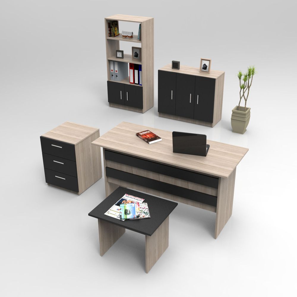 Vo14-Ob Oak Crni Set Ureda slika 1
