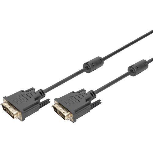 Digitus DVI priključni kabel DVI-D 24+1-polni utikač, DVI-D 24+1-polni utikač 2.00 m crna AK-320101-020-S mogućnost vijčanog spajanja, s feritnom jezgrom DVI kabel slika 2