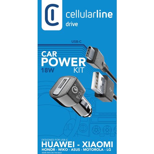 Cellularline auto punjač Huawei i kabel TYPE-C 3A/18W slika 4