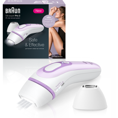 Braun IPL Silk-ekspert Pro 3 PL3132 Fotoepilator koji uključuje 3 nastavka: preciznu glavu, brijač Venus i torbicu, 300.000 impulsa slika 6