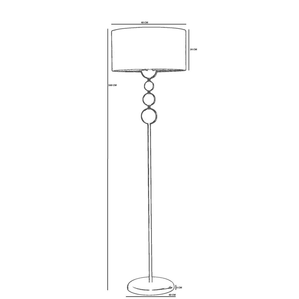 Opviq Podna lampa 252, bež, zlatna slika 4