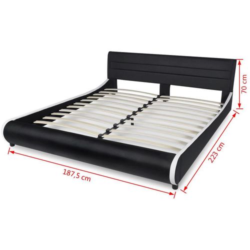 Okvir za krevet od umjetne kože s LED svjetlom crni 180 x 200 cm slika 1