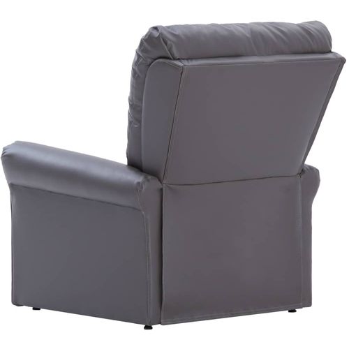 Masažna fotelja od umjetne kože siva slika 6