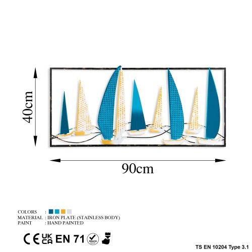 Wallity Metalna zidna dekoracija Yelkenli 2 slika 7