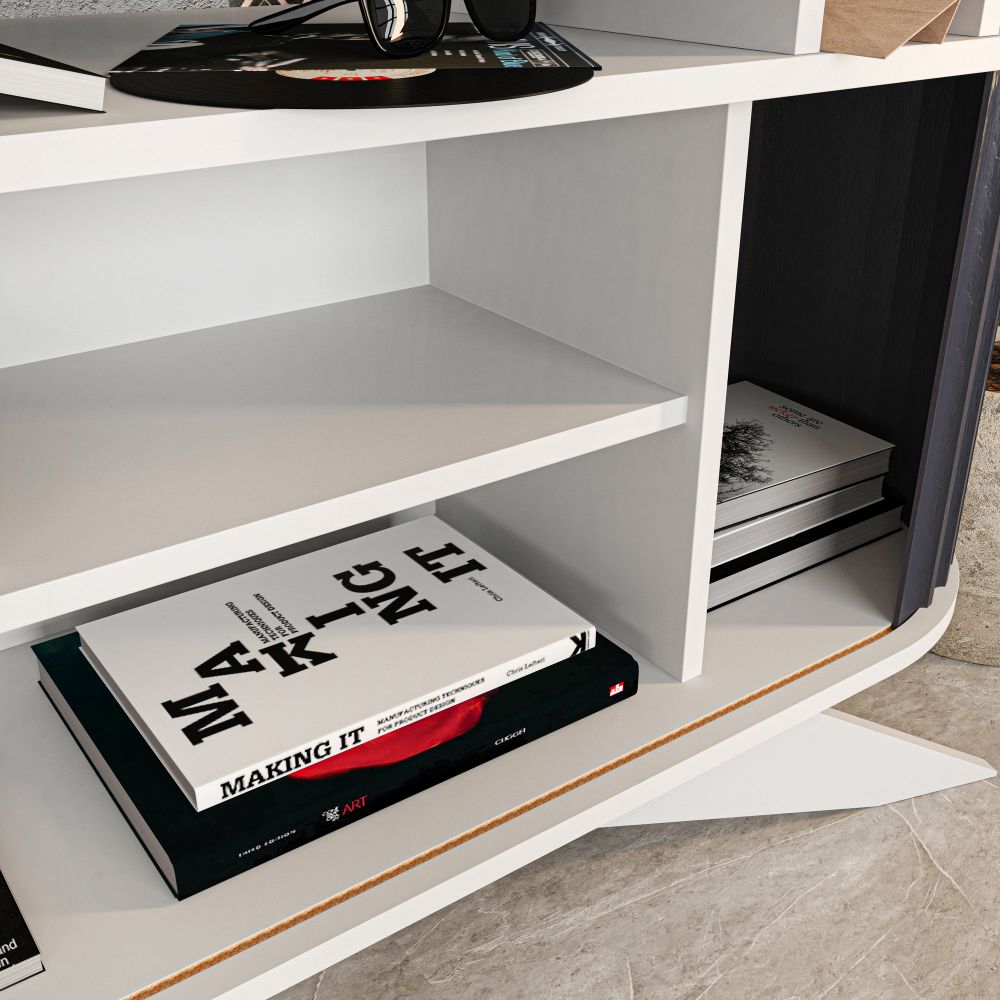 Stor - Bijeli i Antracit Sideboard slika 8
