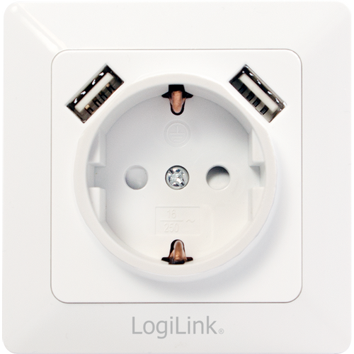 Logilink uzidna utičnica šuko, 2 USB-A slika 3