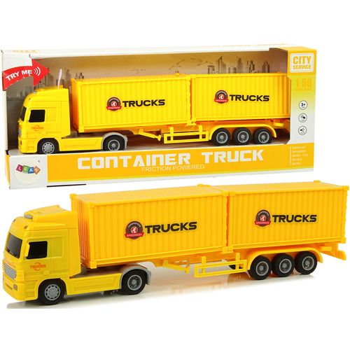 Kamion na frikcijski pogon s 2 prikolice žuti slika 1