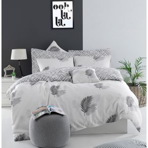 Set posteljine L'essential Maison Palma Grey White za bračni krevet