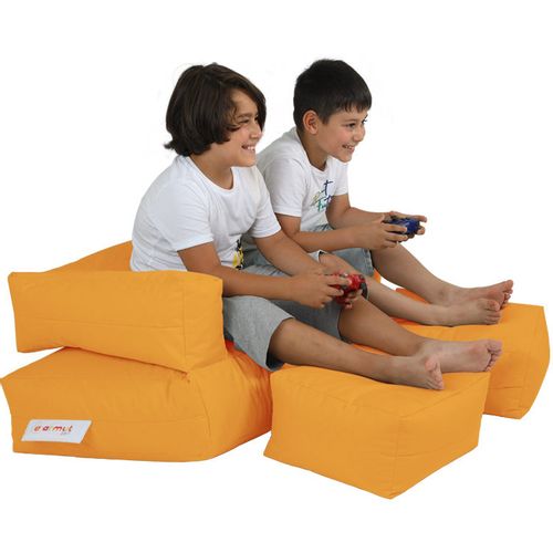 Atelier Del Sofa Vreća za sjedenje, Kids Double Seat Pouf - Orange slika 4