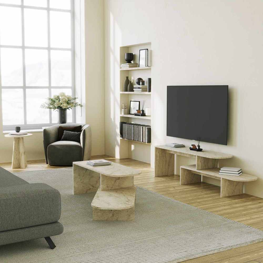 TV Stalak Puzzle u Boji: Travertin slika 3