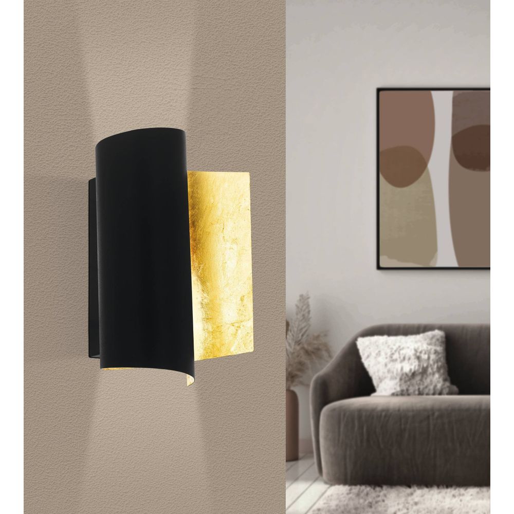 Eglo Falicetto Zidna Lampa E27, Crno/Zlatna, Čelik slika 6