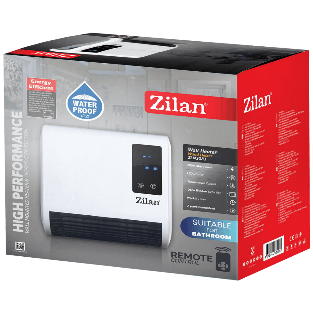 Zilan Grijalica zidna, 2000W, daljinski upravljač - ZLN2083 slika 2