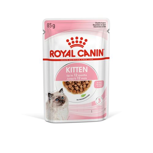 ROYAL CANIN FHN KITTEN Instinctive Gravy, potpuna hrana u vrećici za mačiće do 12 mjeseci i gravidne mačke (komadići u umaku), 12x85 g slika 1