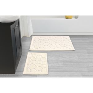 COTTONKT000132 Cream Bathmat Set (2 Pieces)