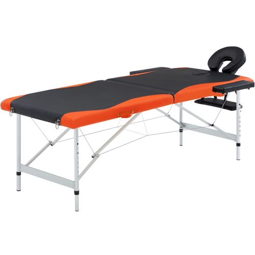 Sklopivi masažni stol s 2 zone aluminijski crno-narančasti slika 17