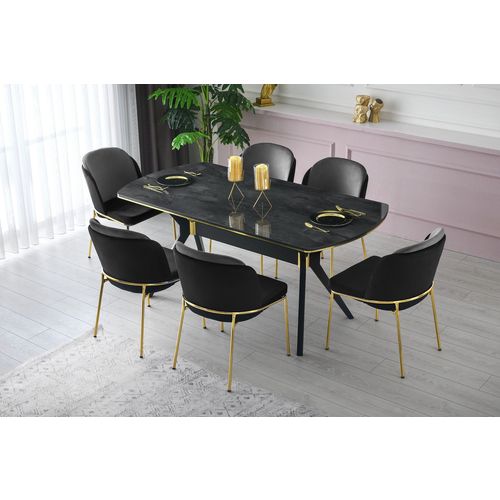 Dore - 106 V4 Black
Gold Chair Set (4 Pieces) slika 6