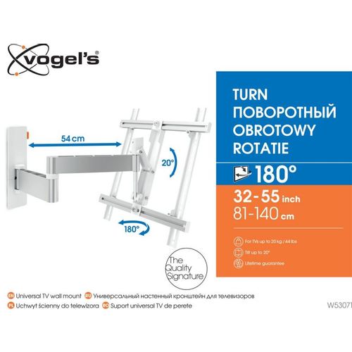 Vogels W53071, zidni stalak za ekrane od 32"-55" sa nagibom i pomakom, 180st slika 3