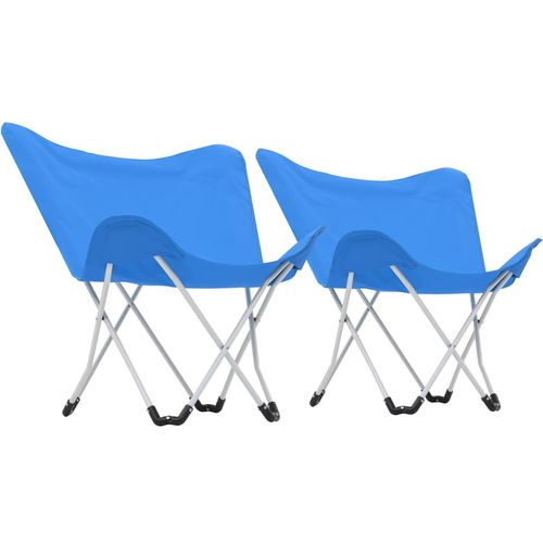Stolice za kampiranje u obliku leptira 2 kom sklopive plave slika 21