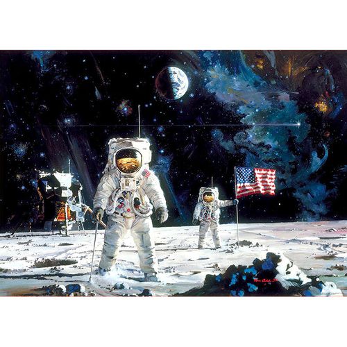 First Men on The Moon Robert McCall puzzle 1000pcs slika 1