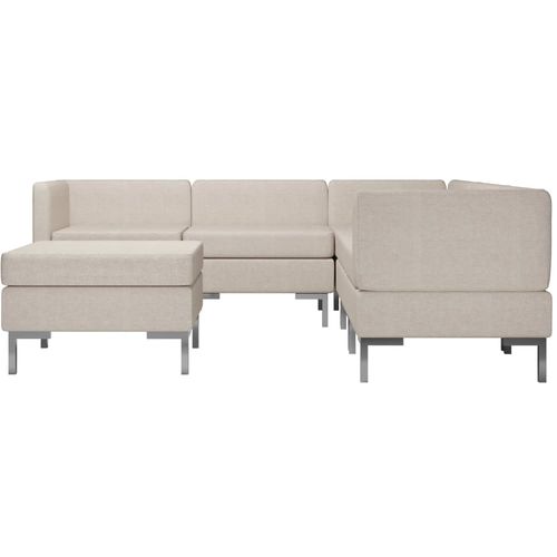 6-dijelni set sofa od tkanine krem slika 25