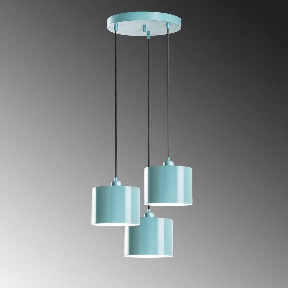 Luster Duz - 195Turquoise sa 3 Lampe u Boji Tirkiza slika 6