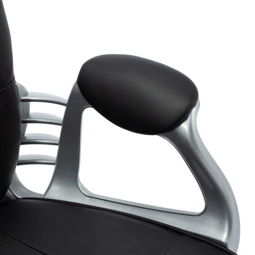 Okretna uredska stolica od umjetne kože crna slika 36