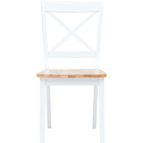 Blagovaonske stolice od drva kaučukovca 4 kom bijele slika 9