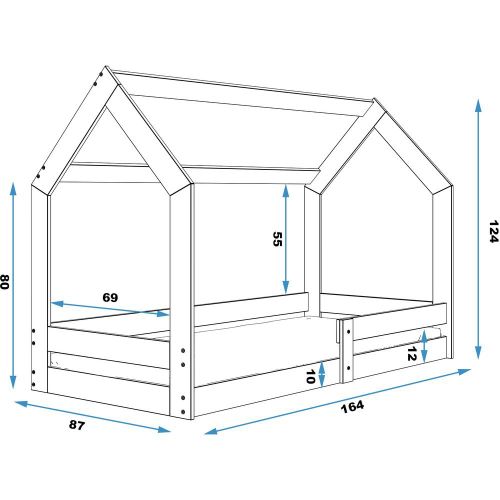 Drveni dečiji krevet House 1 - 160x80 - bukva slika 2