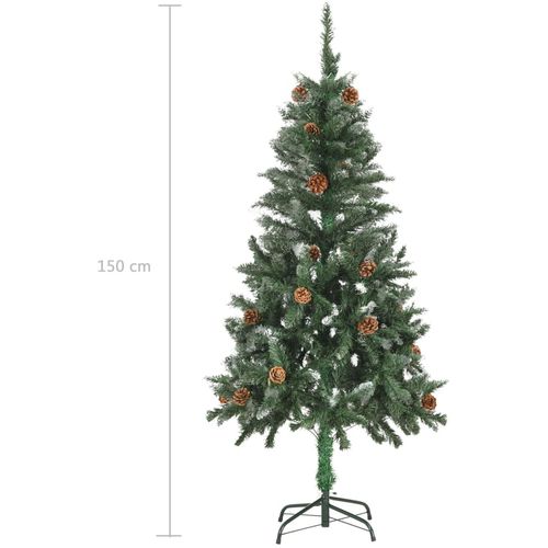 Umjetno božićno drvce sa šiškama i bijelim sjajem 150 cm slika 13
