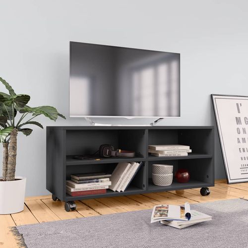TV ormarić s kotačima sivi 90 x 35 x 35 cm od iverice slika 8