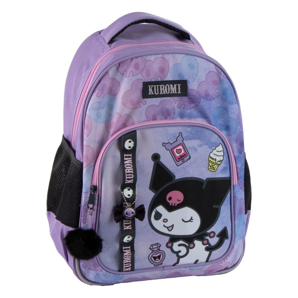 Mochila Kuromi Hello Kitty 42 cm prilagodljiva za trolley slika 6