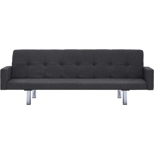 282218 Sofa Bed with Armrest Dark Grey Polyester slika 5
