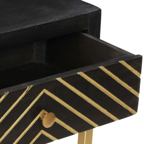 Konzolni stol crno-zlatni 90 x 30 x 75 cm masivno drvo manga slika 28